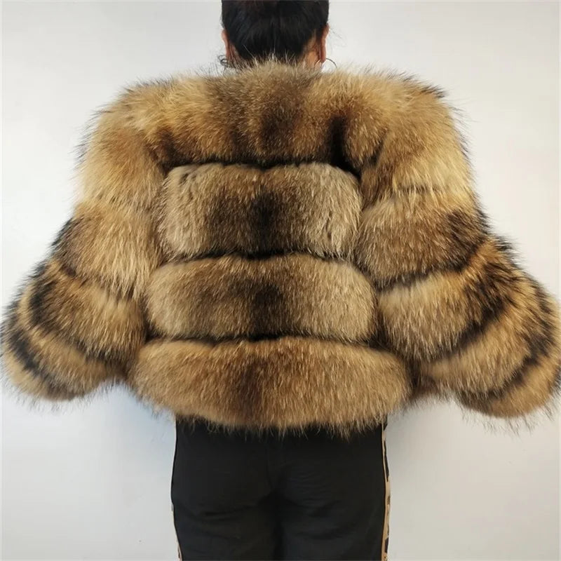 Long Sleeve Natural Luxury coat Jackets  Thick  Top
