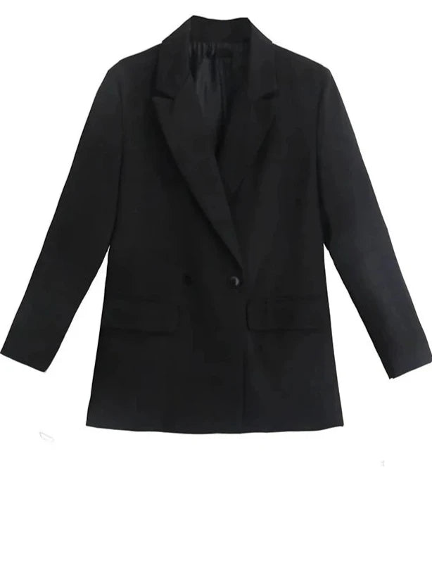 Double Breasted Loose Fitting Blazer Coat